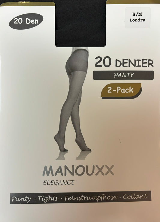 Manouxx Panty 20 Denier (2er Pack!)