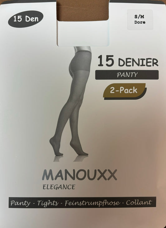 Manouxx panty 15 denier (2 pak!)